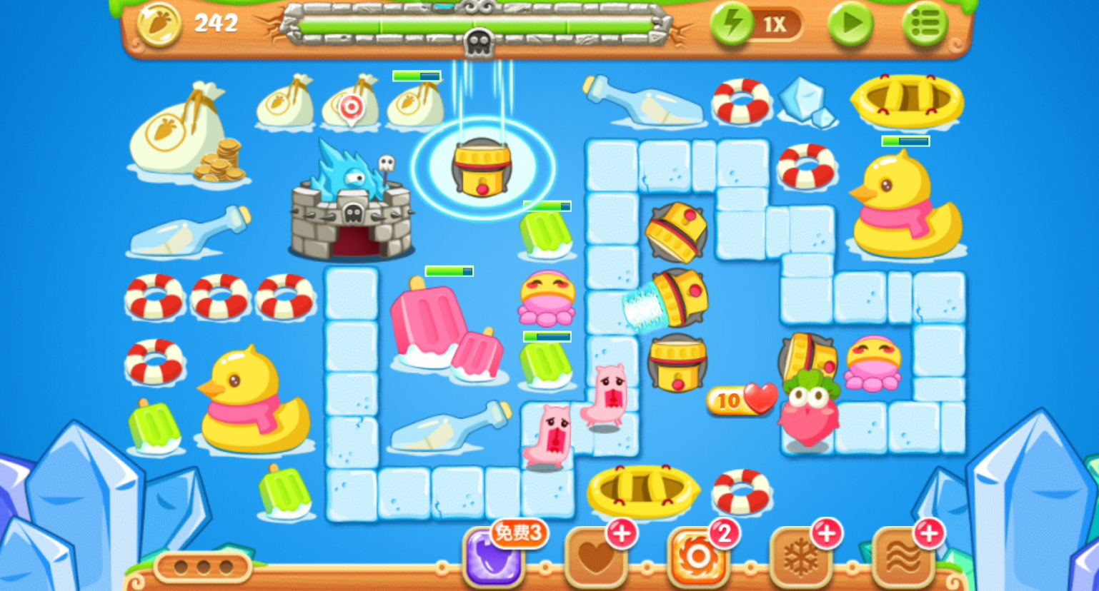 保卫萝卜2攻略122关有没有隐藏的宝箱或秘密通道