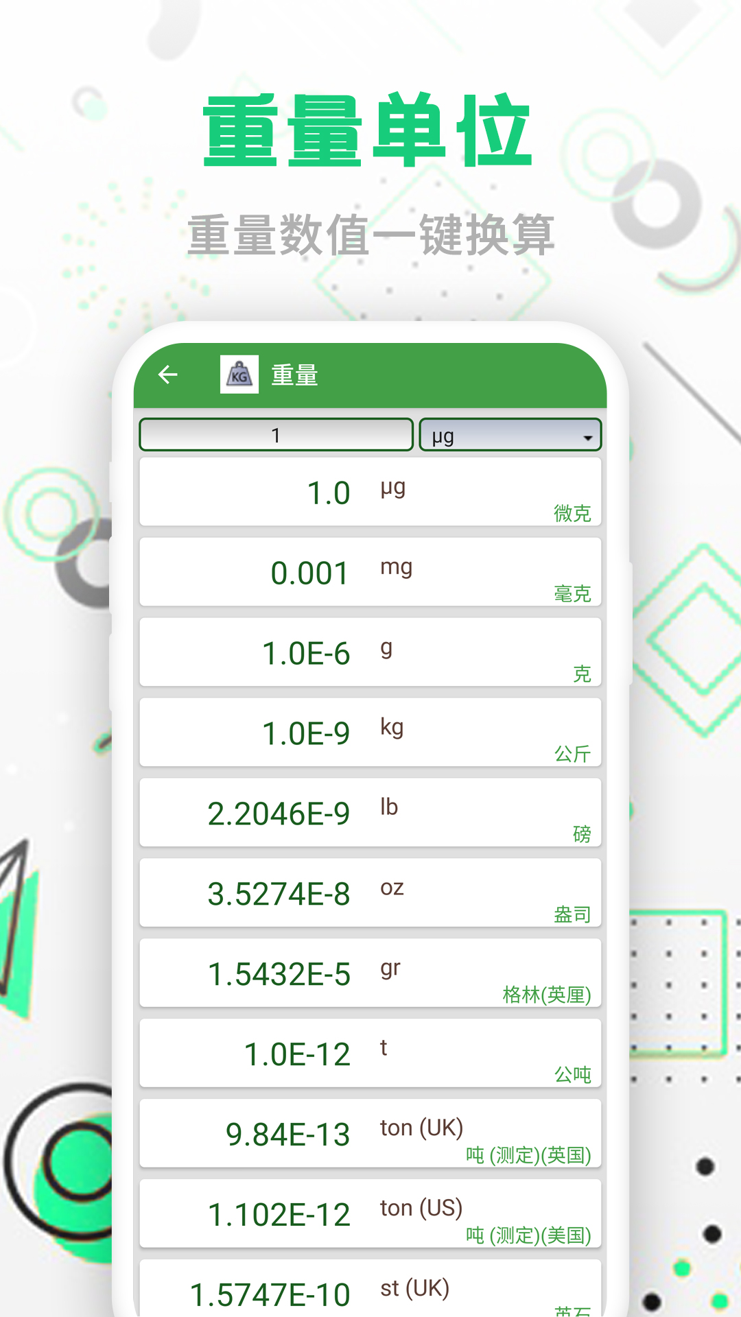 智能单位换算
