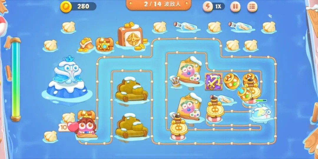 保卫萝卜2第57关的突破口在哪里