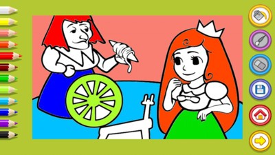 女孩涂色
