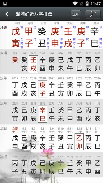 溜溜好运八字排盘
