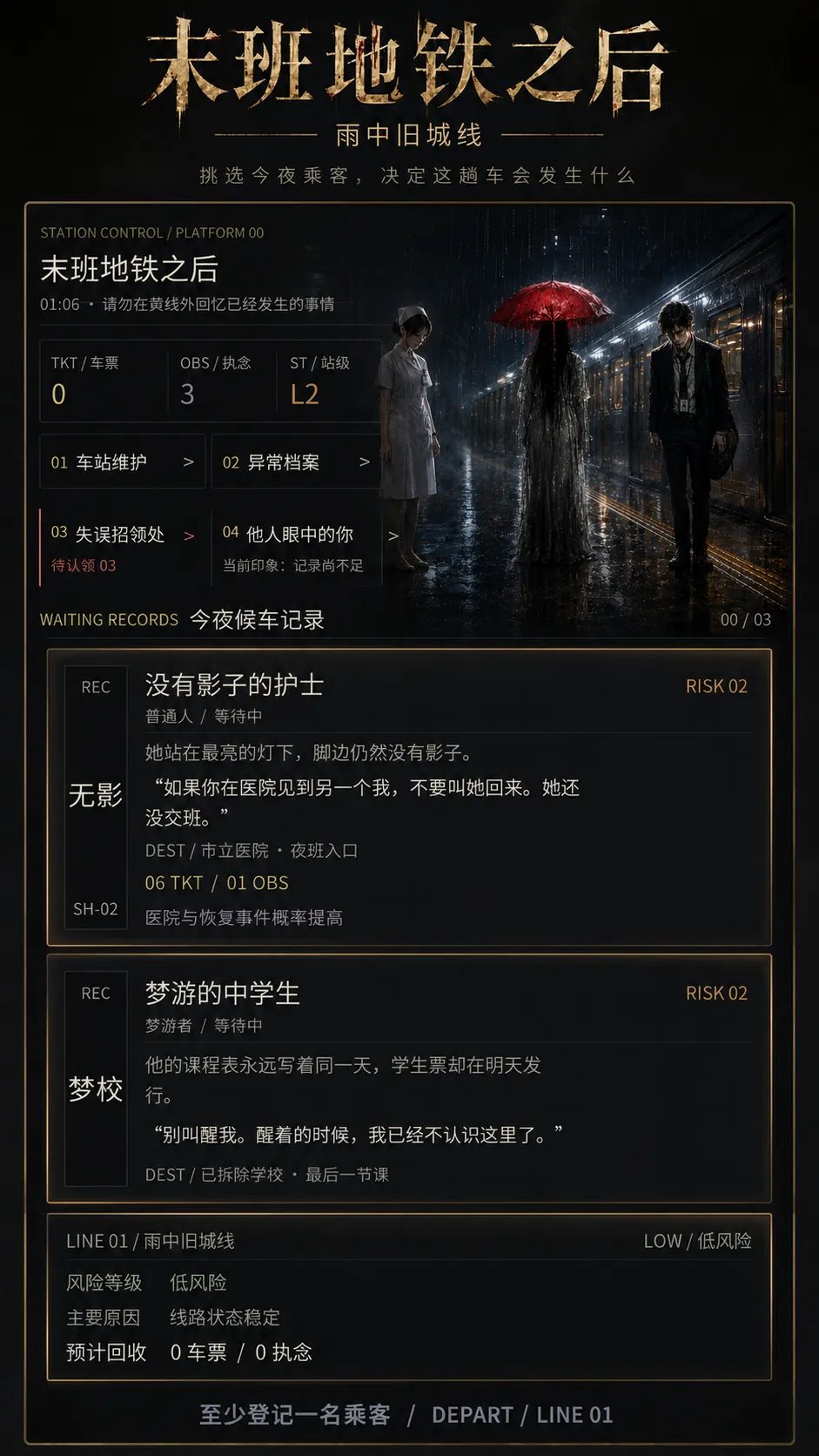 末班地铁之后雨中旧城线