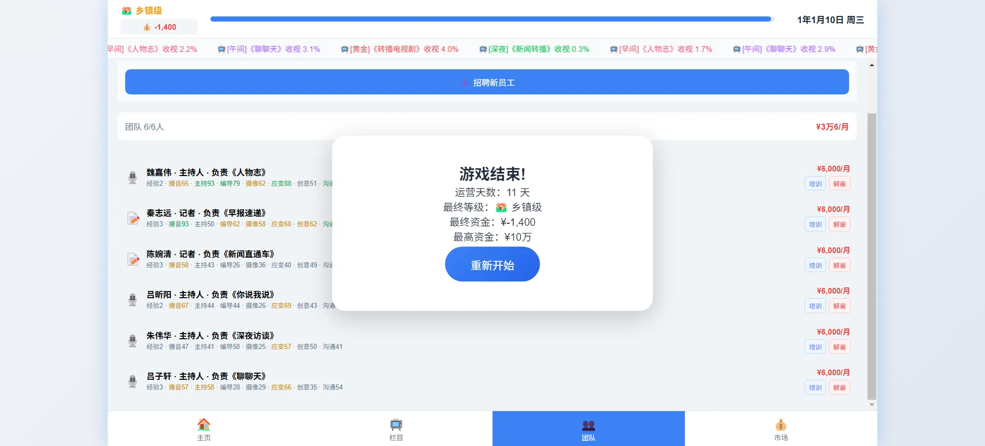 电视台经营模拟器