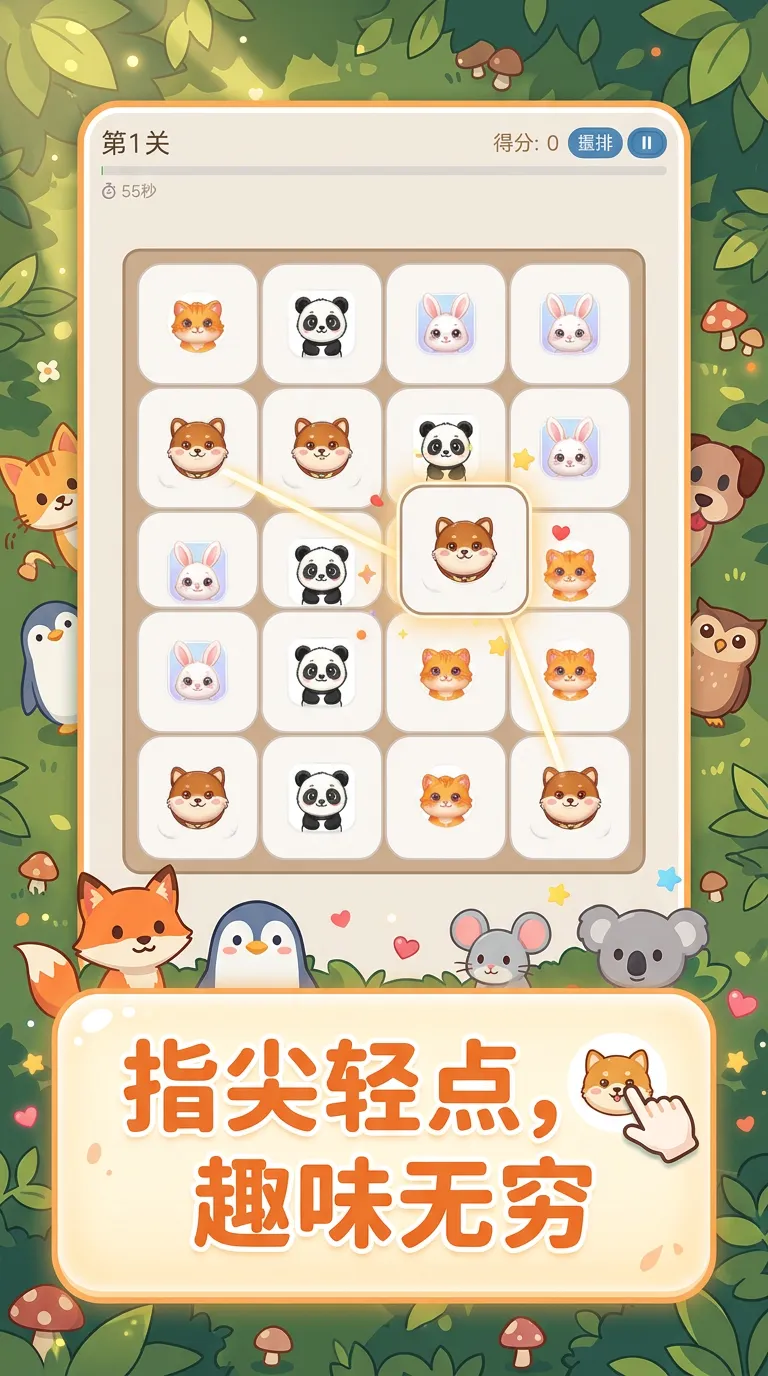 可爱动物连连看