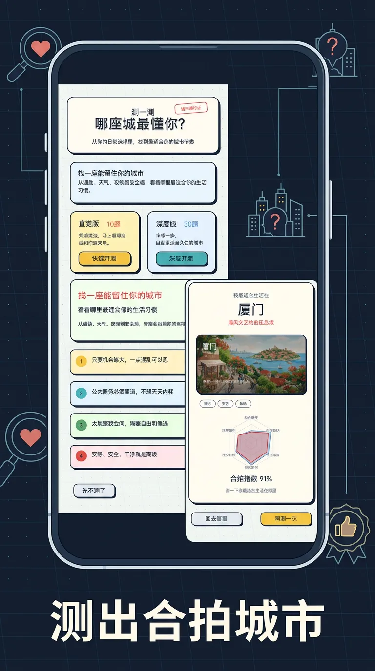 测一测你最适合生活在哪个城市_截图1